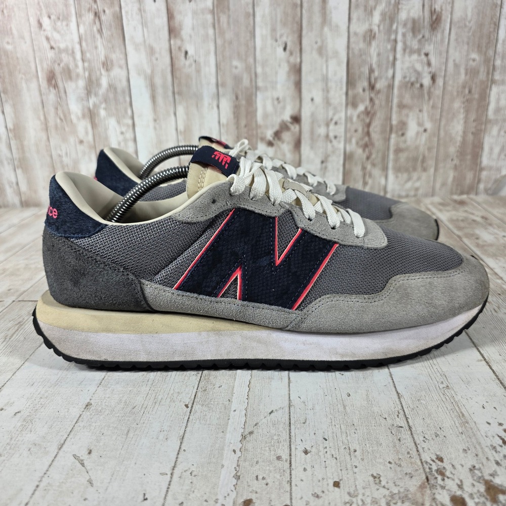 New Balance 237 Mens Sneakers Grey Navy Pink MS237NS Size 11.5